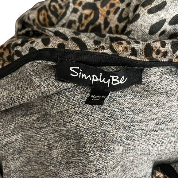 Simply Be Plus 18 A-line Dress Dolman Animal Print Vneck Belted Career - Picture 2 of 10